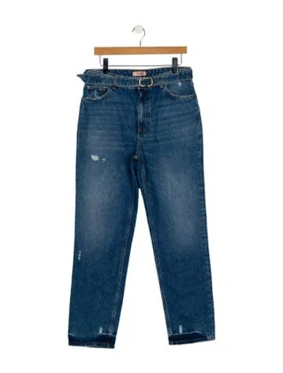 Pre-owned Twinset High-rise Straight Leg Jeans In Blue