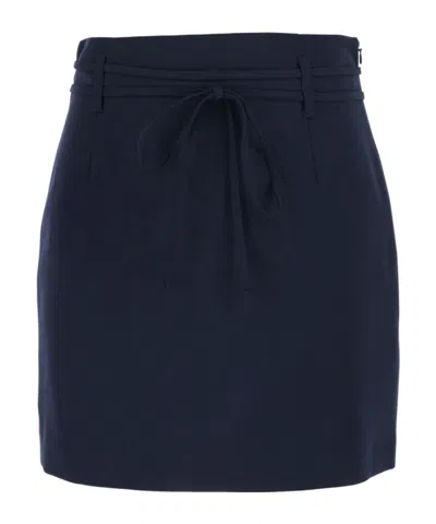 Twinset High-waist Straight Skirt In Blue