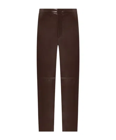 Twinset High-waisted Casual Trousers In Brown