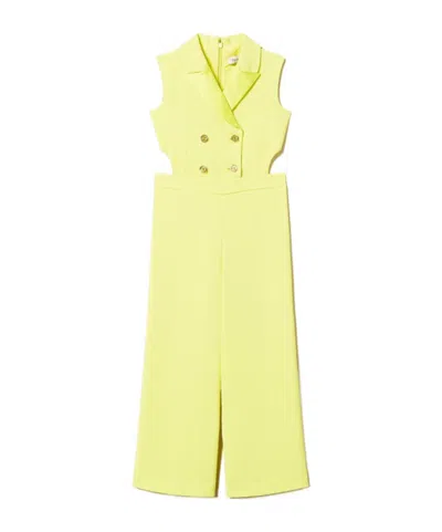 Twinset Hollow Jumpsuit In Yellow