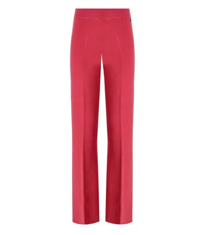 TWINSET TWINSET HOLLY BERRY KNITTED WIDE LEG PANTS