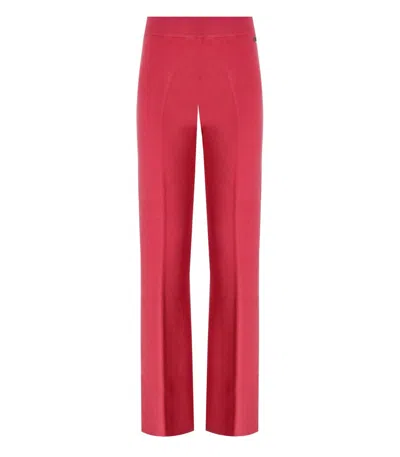 TWINSET HOLLY BERRY KNITTED WIDE LEG PANTS