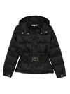 Twinset Hooded Belted Puffer Jacket In Black