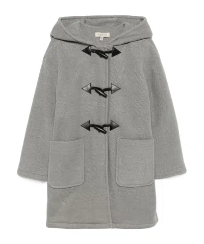 Twinset Hooded Coat In Gray
