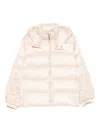 Twinset Hooded Puffer Jacket In Neutral