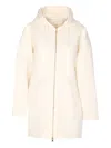 Twinset Hooded Zip-up Coat In Neutral