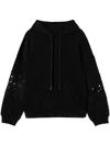 Twinset Hoodie With Macramé In Black  
