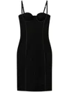Twinset Hooked Bustier Midi Dress In Black