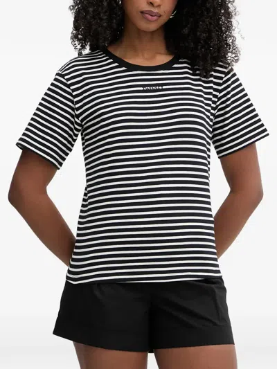 Twinset Horizontal-stripe Logo-embroidered T-shirt In Multi