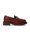 Twinset Horsebit-clasp Leather Loafers In Red