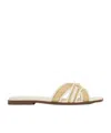 Twinset Sandalo In Paglia Flat Shoes In Nude