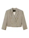 Twinset Houndstooth-pattern Double-breasted Blazer In Neutral