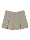 Twinset Houndstooth Pleated Mini Skirt In Gray