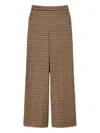 Twinset Houndstooth Wide-leg Trousers With Tailored Fit In Brown