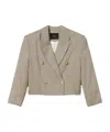 Twinset Houndstooth-pattern Double-breasted Blazer In Gray