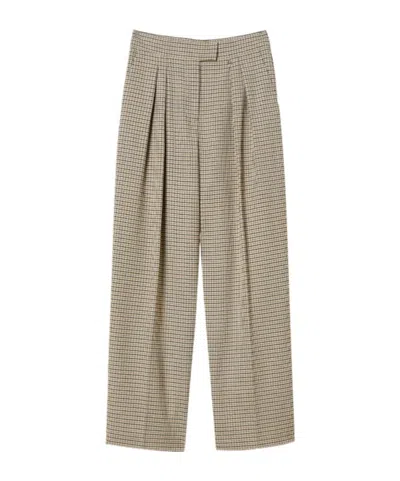 Twinset Houndstooth-pattern Palazzo Pants In Gray