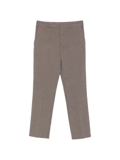 Twinset Houndstooth-pattern Tailored Trousers In Black