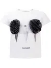 Twinset Ice Cream-print Cotton T-shirt In Bianco