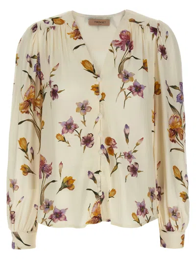 Twinset Iris Shirt And Blouse White In Multi