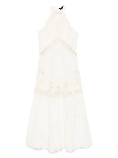 TWINSET IVORY HALTER LONG DRESS