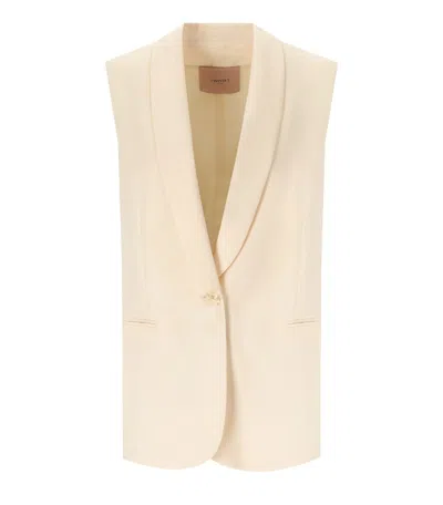 Twinset Ivory Single-breasted Vest