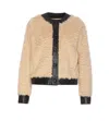 Twinset Faux-fur Jacket In Beige