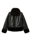 Twinset Faux-leather Coat In Black
