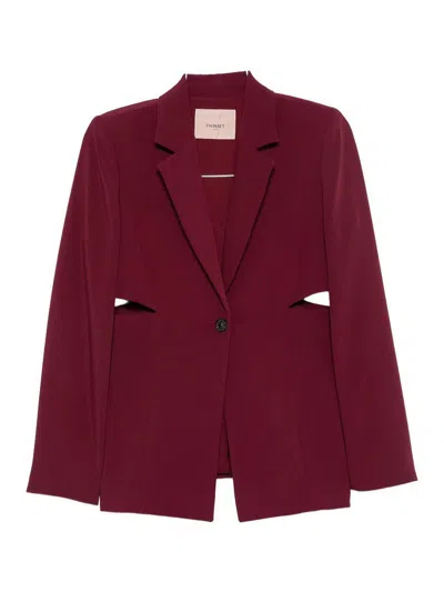 Twinset Jacket In Burgundy