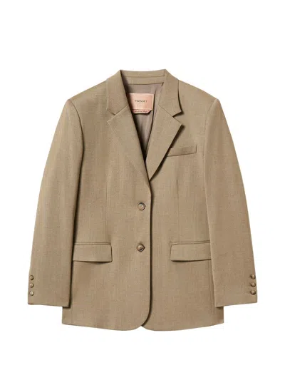 Twinset Jacket In White By  For Autumn Winter 2026 In Brown