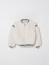Twinset Puff-sleeve Striped-cuff Jacket In White