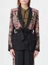 Twinset Blazer Jacquard Avec Imprimé In Black