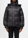 Twinset Striped Jacquard Puffer Jacket In Schwarz
