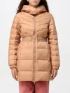 Twinset Belted Parka In Champagne
