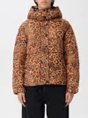 Twinset Padded With Hood Anilalier Print In Brown