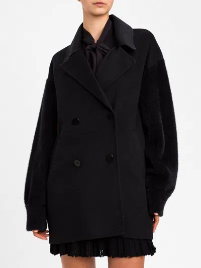 Twinset Jacket Woman Color Black In Animal Print