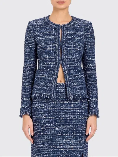 Twinset Cotton Bouclé Jacket In Blue