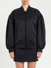 Twinset Gathering Duchesse Bomber Jacket In Black