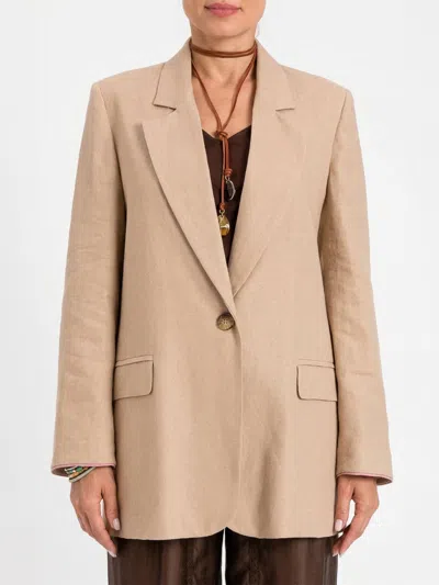 Twinset Jacket  Woman Color Beige In Brown