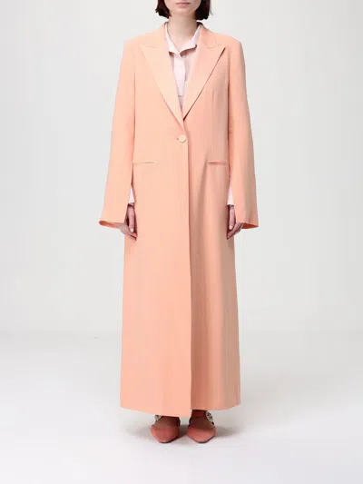 Twinset Single-breasted Slit-sleeve Coat In Pink
