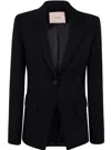 Twinset Tailored Blazer Flap Pockets In Black