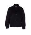 Twinset Twin-set Classic Black Jacket With High Collar In Black
