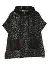 Twinset Textured Cape-style Coat With Hood In Black