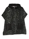 Twinset Textured Cape-style Coat With Hood In Black
