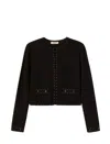 Twinset Embellished Stud-detail Cardigan In Black