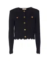 Twinset Buttoned-up Scalloped Jacket In Black