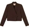 Twinset Blouson Croisé En Crêpe In Black