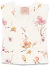 Twinset Vest In Whit With Floral Print In Multicolour