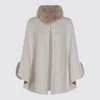 Twinset Light Beige Cape In Gray
