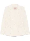 Twinset Blazer Boxy En Dentelle Florale In White