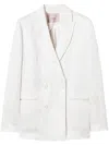 Twinset Woven Blazer In White